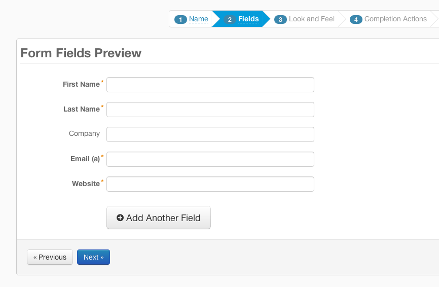 Salesforce forms uses progress bar to guide users. Source